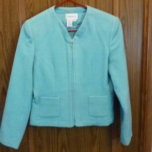 Chadwick's light teal size 6 zip up short jacket